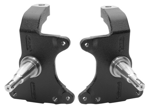 Spindle - 2 in Drop Spindle - Driver / Passenger Side - Steel - Black Paint - GM A-Body 1964-72 / F-body 1967-69 / X-Body 1964-74 - Pair