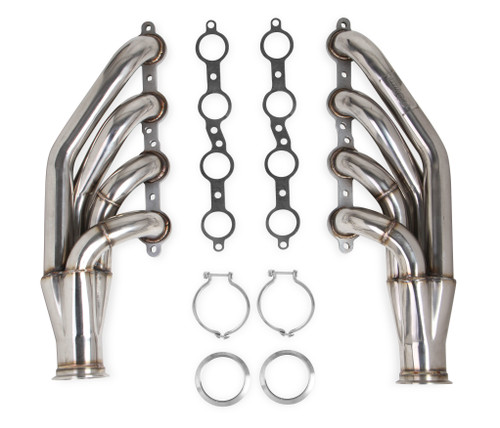 Headers - LS Turbo Headers - 1-3/4 in Primary - 3 in Collector - Up and Forward - Stainless - Polished - GM LS-Series - Universal - Pair