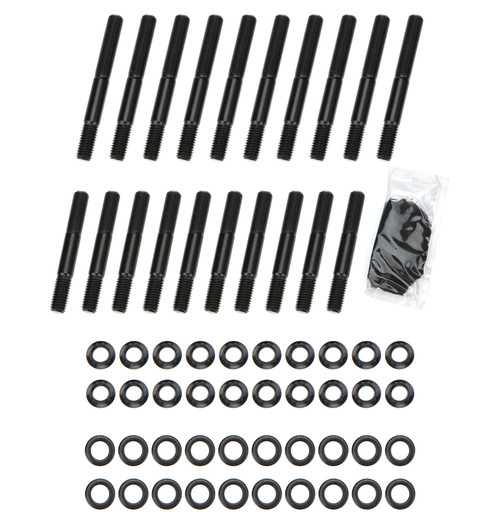 Main Stud Kit - 12 Point Nuts - 4-Bolt Mains - Chromoly - Black Oxide - Big Block Chevy - Kit