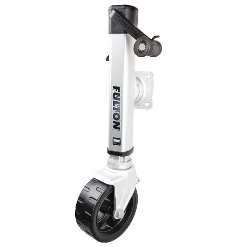 Trailer Jack - Fulton Series - Manual - Sidewind - 10 in Of Travel - 1600 lb Capacity - Aluminum - Clear Anodized - Each