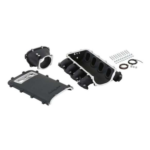 Intake Manifold - Ultra Lo-Ram - 105 mm Throttle Body Flange - Burst Panel Flange - GM GenV LT-Series - Aluminum - Black Powder Coat - Each