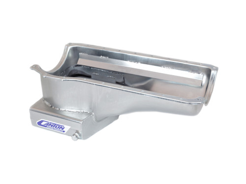 Engine Oil Pan - Street / Strip / Road Race - Front Sump - 7 qt - 8 in Deep - Steel - Cadmium - Ford Cleveland / Modified - Each