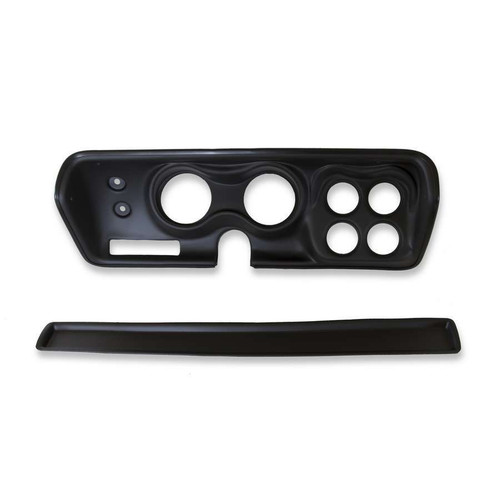 Dash Panel - Gauge Works - Four 2-1/16 in Holes - Two 3-3/8 in Holes - Plastic - Black - Mopar B-Body 1971-74 - Each