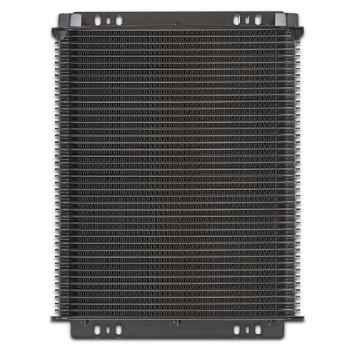 Fluid Cooler - 11.5 x 13.86 x 2 in - Stack Type - 10 AN Female O-Ring Inlet / Outlet - Aluminum - Black Powder Coat - Universal - Each