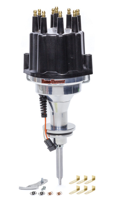 Distributor - Flame-Thrower Plug N Play Billet - Magnetic Pickup - Mechanical Advance - HEI Style Terminal - Black - Mopar RB-Series / 426 Hemi - Each