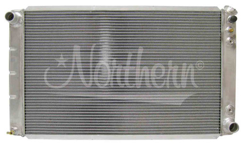 Radiator - 33 in W x 18.125 in H x 3.125 in D - Passenger Side Inlet - Driver Side Outlet - Aluminum - Natural - Automatic - GM Fullsize Truck 1973-91 - Each