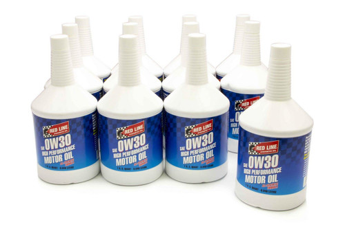 Motor Oil - High Performance - High Zinc - 0W30 - Synthetic - 1 qt Bottle - Set of 12
