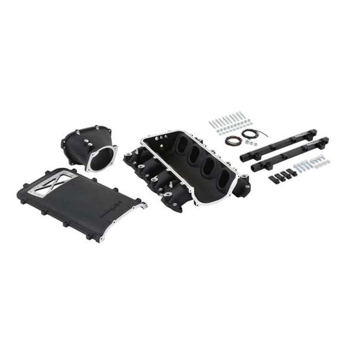 Intake Manifold - Ultra Lo-Ram - 105 mm Throttle Body Flange - Fuel Rails Included - GM GenV LT-Series - Aluminum - Black Powder Coat - Kit