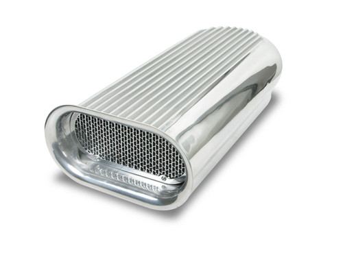 Air Cleaner Assembly - Hilborn Style Scoop - 20.5 x 10 in Rectangle - 6.25 in Tall - Dual 5-1/8 in Carb Flange - Aluminum - Polished - Kit