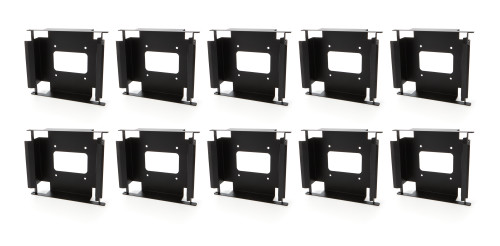 Jug Mounting Bracket - Race Jugs - Floor Mount - Locking Tab System - Steel - Black Powder Coat - Set of 10
