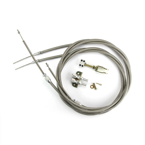 Parking Brake Cable - Cut to Fit - Braided Stainless Housing - Natural - Universal - Kit Parking Brake Cable - Cut to Fit - Braided Stainless Housing - Natural - Universal - Kit