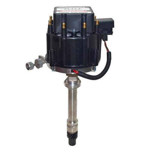 Distributor - Magnetic Pickup - Electronic Advance - HEI Style Terminal - Black - Small Block Chevy - Each