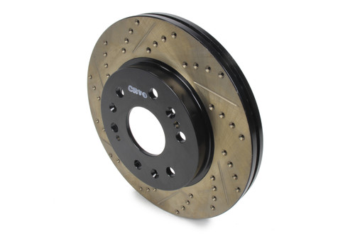 Brake Rotor - Sport Cryo - Front - Passenger Side - Drilled / Slotted - 330 mm OD - 30 mm Thickness - 6 x 140.5 mm Bolt Pattern - Iron - Black Paint - GM Fullsize SUV / Truck 2007-20 - Each