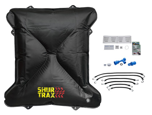 Water Ballast - 60 x 56 x 3 in - Up to 400 lb - Siphon Pump / Straps / Repair Kit - Vinyl - Black - Fullsize Truck Bed - Kit