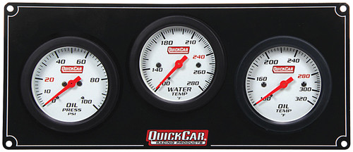 Gauge Panel Assembly - Extreme - Oil Pressure / Oil Temperature / Water Temperature - 2-5/8 in Diameter - White Face - Warning Light - Kit