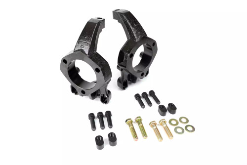 Spindle - 2 in Drop - Driver / Passenger Side - Steel - Black Paint - GM A-Body / F-Body / X-Body / Chevy Corvette 1962-82 - Pair