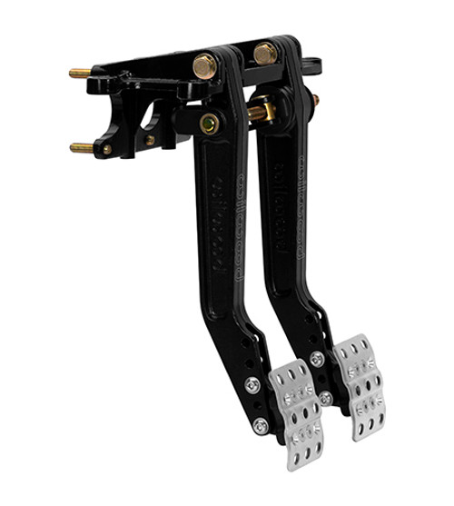 Pedal Assembly - Brake / Clutch - 5.5-6 to 1 Ratio - 10.97-12.05 in Long - Forward Firewall Mount - Aluminum - Black Paint - Universal - Kit