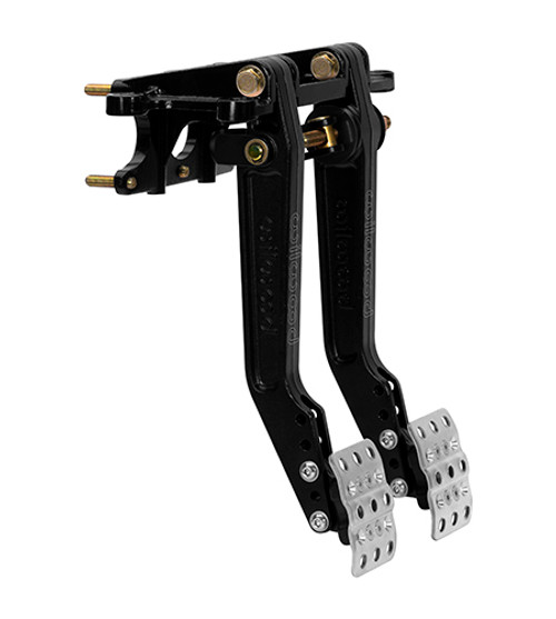 Pedal Assembly - Brake / Clutch - 5.5-6 to 1 Ratio - 10.97-12.05 in Long - Forward Firewall Mount - Aluminum - Black Paint - Universal - Kit Pedal Assembly - Brake / Clutch - 5.5-6 to 1 Ratio - 10.97-12.05 in Long - Forward Firewall Mount - Aluminum - Black Paint - Universal - Kit