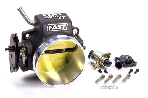 Throttle Body - Big Mouth LT - Stock Flange - 92 mm Single Blade - IAC / TPS Sensors - Aluminum - Black Powder Coat - 4-Bolt - GM LS-Series - Each