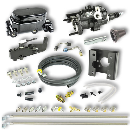 Master Cylinder and Booster - 1 in Bore - Dual Integral Reservoir - Hydro-Boost - Aluminum - Black Paint - GM Fullsize Truck 1963-66 - Kit Master Cylinder and Booster - 1 in Bore - Dual Integral Reservoir - Hydro-Boost - Aluminum - Black Paint - GM Fullsize Truck 1963-66 - Kit