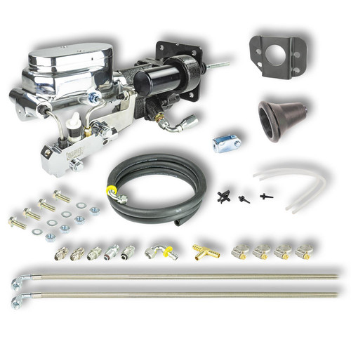 Master Cylinder and Booster - 1 in Bore - Dual Integral Reservoir - Hydro-Boost - Aluminum - Chrome Plated - GM F-Body 1967-74 - Kit Master Cylinder and Booster - 1 in Bore - Dual Integral Reservoir - Hydro-Boost - Aluminum - Chrome Plated - GM F-Body 1967-74 - Kit