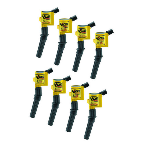 Ignition Coil Pack - Super Coil - 0.660 ohm - Coil-On-Plug - 26000V - Yellow - Ford Modular - Set of 8