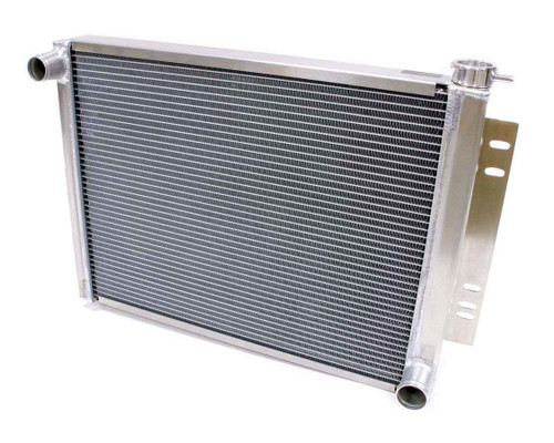 Radiator - Factory-Fit - 26 in W x 19 in H x 3 in D - Driver Side Inlet - Passenger Side Outlet - Aluminum - Natural - GM Mopar 1958-97 - Each