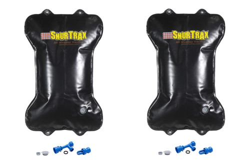 Water Ballast - 36 x 24 x 3 in - Up to 100 lb - Siphon Pump - Vinyl - Black - Passenger Car / SUV - Pair