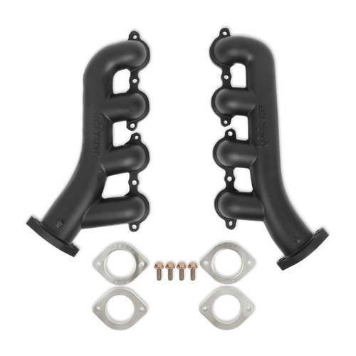 Exhaust Manifold - BlackHeart - Iron - Black Ceramic-Coated - GM LS-Series - Pair