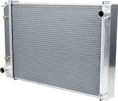 Radiator - 29.750 in W x 19.500 in H x 2.250 in D - Passenger Side Inlet - Driver Side Outlet - Oil Cooler - Aluminum - Natural - Ford Mustang 1979-93 - Each