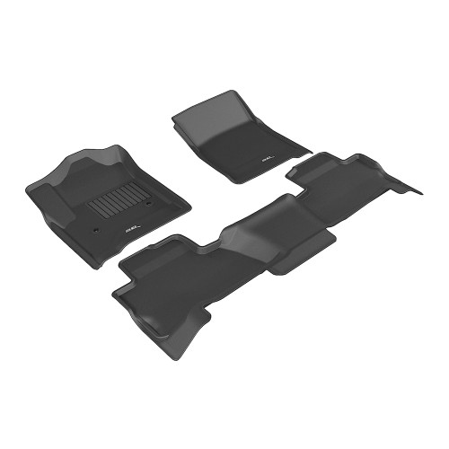 Floor Liner - Kagu - Front / 2nd Row / 3rd Row - Plastic - Black / Textured - 2nd Row Bench Seats - GM Fullsize SUV 2015-21 - Kit