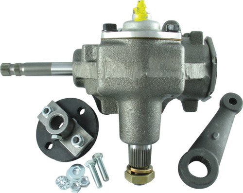 Steering Box - Manual - Saginaw 525 - Half Rag Joint / Pitman Arm - Iron - Natural - GM F-Body 1970-81 / GM X-Body 1975-79 - Kit