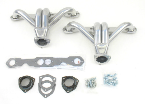 Headers - Tight Tuck - 1-5/8 in Primary - 2-1/2 in Collector - Steel - Metallic Ceramic - Small Block Chevy - Universal - Pair