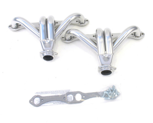 Headers - Tight Tuck - 1-5/8 in Primary - 2-1/2 in Collector - Steel - Metallic Ceramic - Small Block Chevy - Universal - Pair