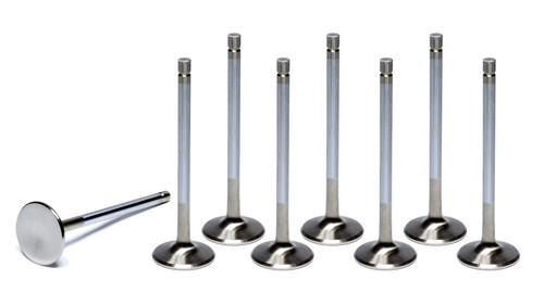 Exhaust Valve - Competition Plus - 1.615 in Head - 0.313 in Valve Stem - 5.227 in Long - Stainless - GM LS-Series - Set of 8