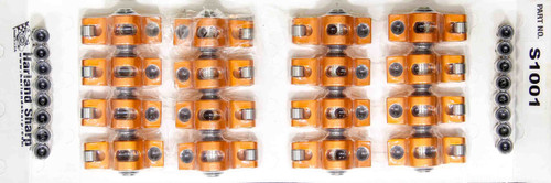Rocker Arm - Original - 7/16 in Stud Mount - 1.60 Ratio - Full Roller - Aluminum - Orange Anodized - Small Block Chevy - Set of 16
