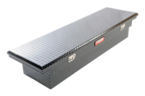 Truck Box - Red Label - Toolbox - Single Lid - 69.75 in Long - 20 in Wide - Aluminum - Diamond Plate - Black Powder Coat - Universal - Each