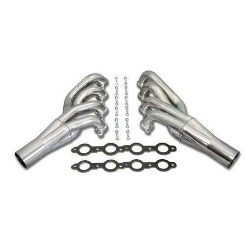 Headers - Mid Length - 1-7/8 in Primary - 3 in Collector - Steel - Silver Ceramic - GM LS-Series - GM F-Body 1970-81 - Pair