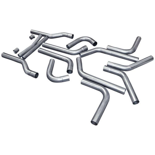 Exhaust Pipe Kit - U-Fit - Header-Back - 3 in Pipe Diameter - Steel - Aluminized - Universal - Kit