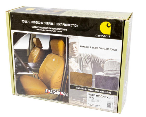 Seat Cover - Carhartt SeatSaver - 2nd Row - Hook and Loop Attachment - Polyester Cotton Blend - Gray - Ford Fullsize Truck 2011-16 - Kit