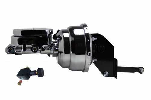 Master Cylinder and Booster - 1 in Bore - Dual Integral Reservoir - 8 in OD - Dual Diaphragm - Steel - Chrome - Mopar - Kit Master Cylinder and Booster - 1 in Bore - Dual Integral Reservoir - 8 in OD - Dual Diaphragm - Steel - Chrome - Mopar - Kit