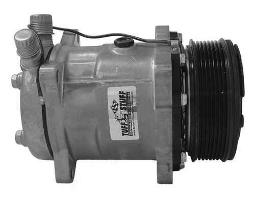 Air Conditioning Compressor - Sanden Style - R-134A - 6-Rib Serpentine Pulley - Natural - Universal - Each
