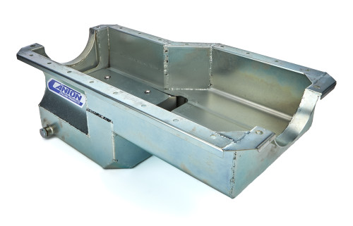 Engine Oil Pan - Stock Appearing Oval Track - Rear Sump - 5 qt - 7 in Deep - Steel - Cadmium - Ford 2300 - Each