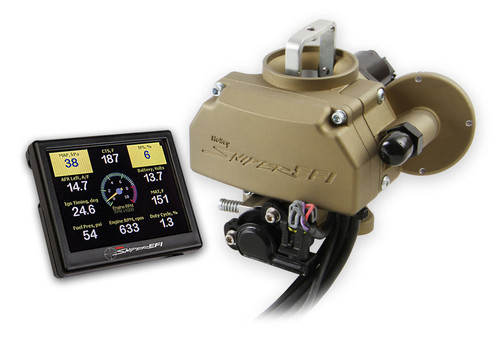 Fuel Injection - Sniper EFI - Throttle Body - 3.5 in Touch Screen / Tuner - Aluminum - Gold - Autolite 1100 - Kit