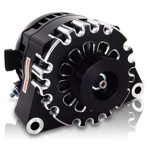 Alternator - S-Series Billet - 170 amps - 12V - 1-Wire - 6-Rib Serpentine Pulley - Aluminum Case - Black Anodized - Chevy Corvette 1999-2013 - Each
