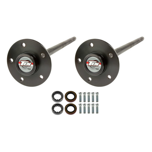 Axle Shaft - Performance Rear Axle Kit - 30.313 in Long - 28 Spline Carrier - 5 x 4.75 in Bolt Pattern - C-Clip - Chromoly - Black Oxide - GM 10-Bolt - Kit