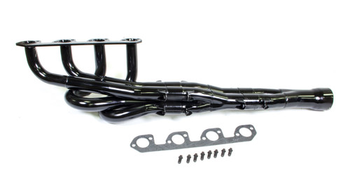 Headers - Pro Four Tri-Y - 1-1/2 to 1-5/8 in Primary - 3 in Collector - Steel - Black Paint - Through Firewall - Mustang II / Pinto - Ford 2300 - Each