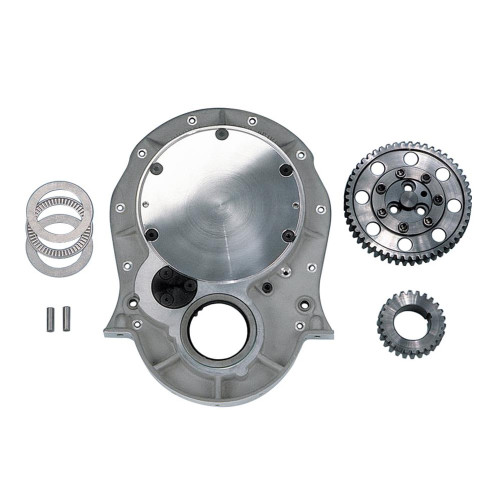 Timing Gear Drive - 3 Gear Drive - Fixed Idler Gear - Billet Steel Gears - Aluminum Timing Cover Included - Big Block Chevy - Kit
