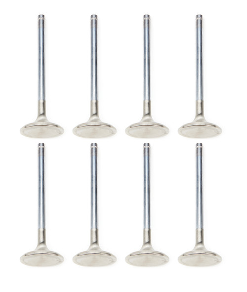 Exhaust Valve - Extreme Duty - 1.590 in Head - 0.313 in Valve Stem - 4.923 in Long - Stainless - L62 / L92 - GM LS-Series - Set of 8