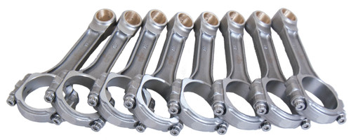 Connecting Rod - SIR - I Beam - 6.125 in Long - Bushed - 3/8 in Cap Screws - Forged Steel - Small Block Chevy - Set of 8